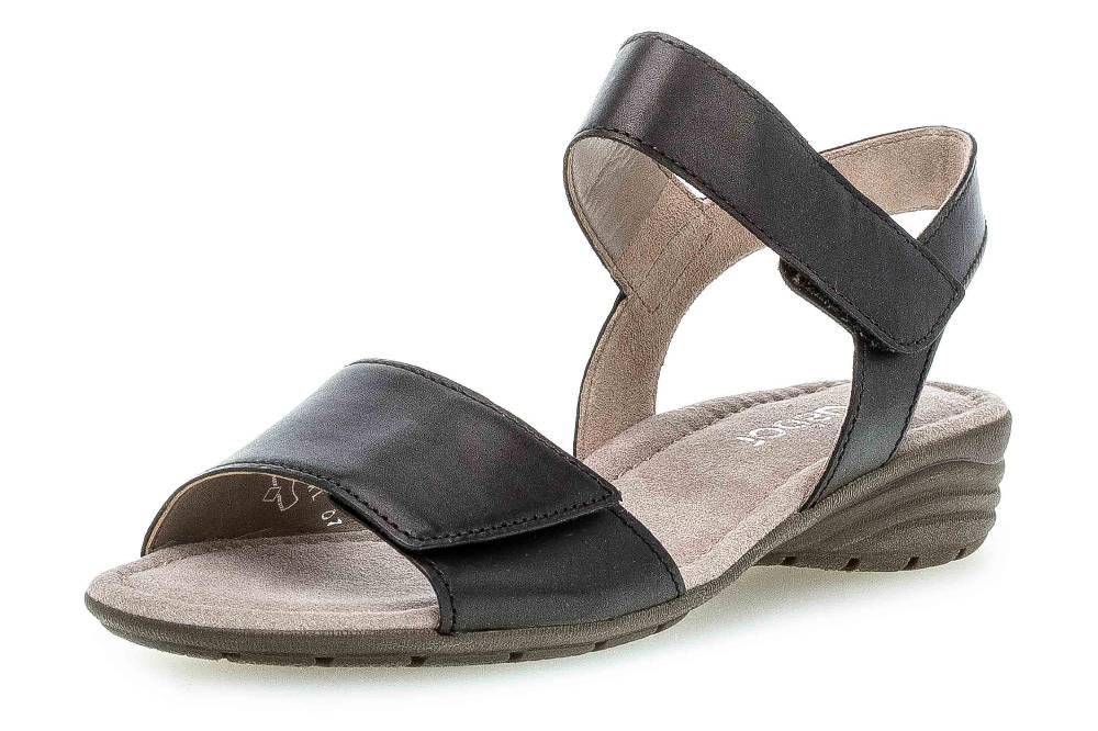 Gabor Casual Sandaletten In Übergrößen Schwarz 44.552.27 Große Damenschuhe