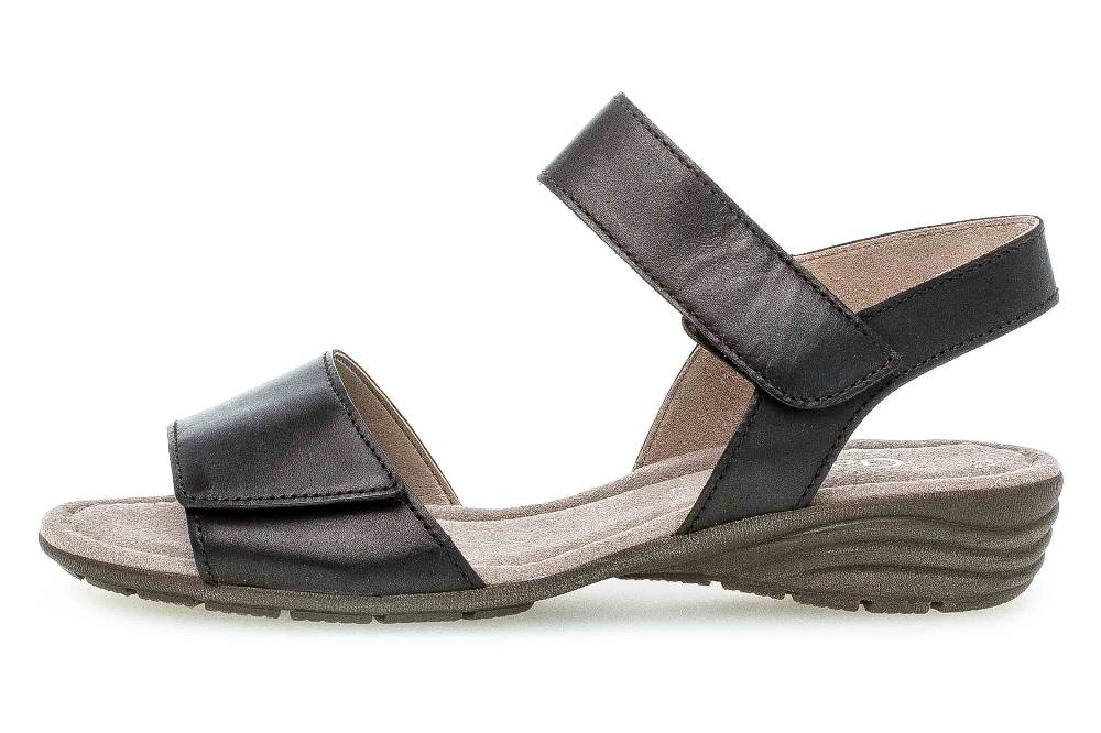 Gabor Casual Sandaletten in Übergrößen Schwarz 44.552.27 große Damenschuhe