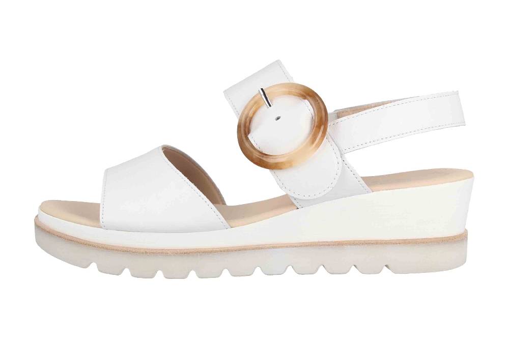 Gabor Casual Sandaletten in Übergrößen Weiß 64.645.21 große Damenschuhe