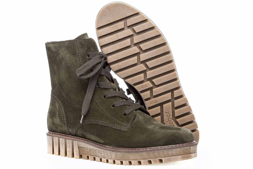 Gabor Casual Stiefeletten In Übergrößen Grün 94.812.31 Große Damenschuhe