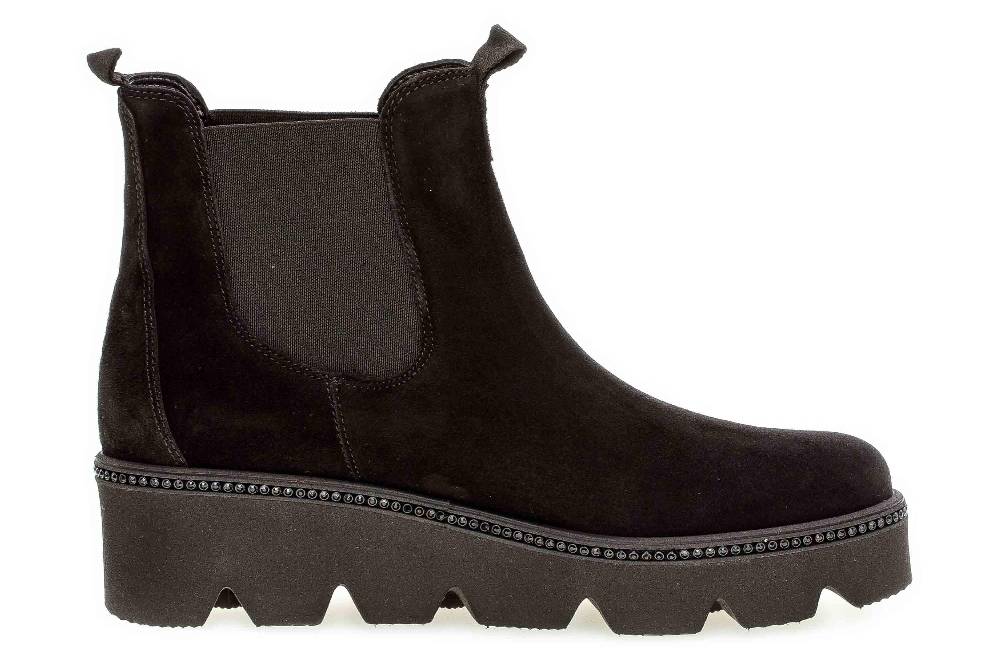 Gabor Casual Stiefeletten In Übergrößen Schwarz 34.720.17 Große Damenschuhe