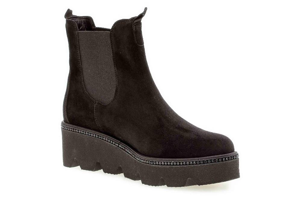 Gabor Casual Stiefeletten In Übergrößen Schwarz 34.720.17 Große Damenschuhe