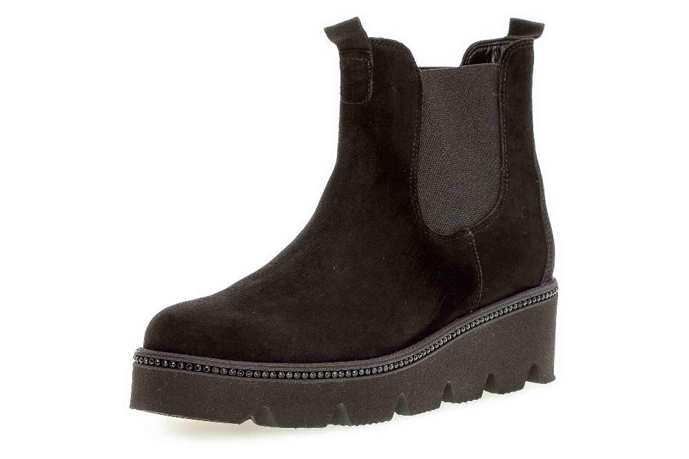 Gabor Casual Stiefeletten In Übergrößen Schwarz 34.720.17 Große Damenschuhe