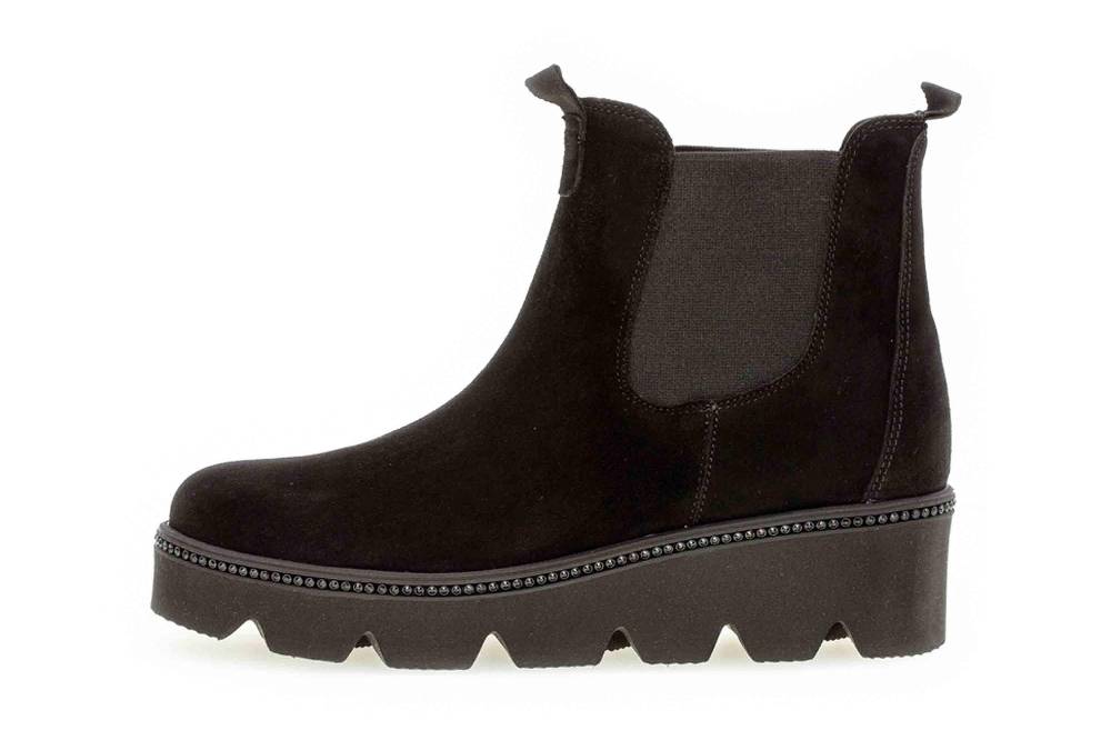 Gabor Casual Stiefeletten in Übergrößen Schwarz 34.720.17 große Damenschuhe