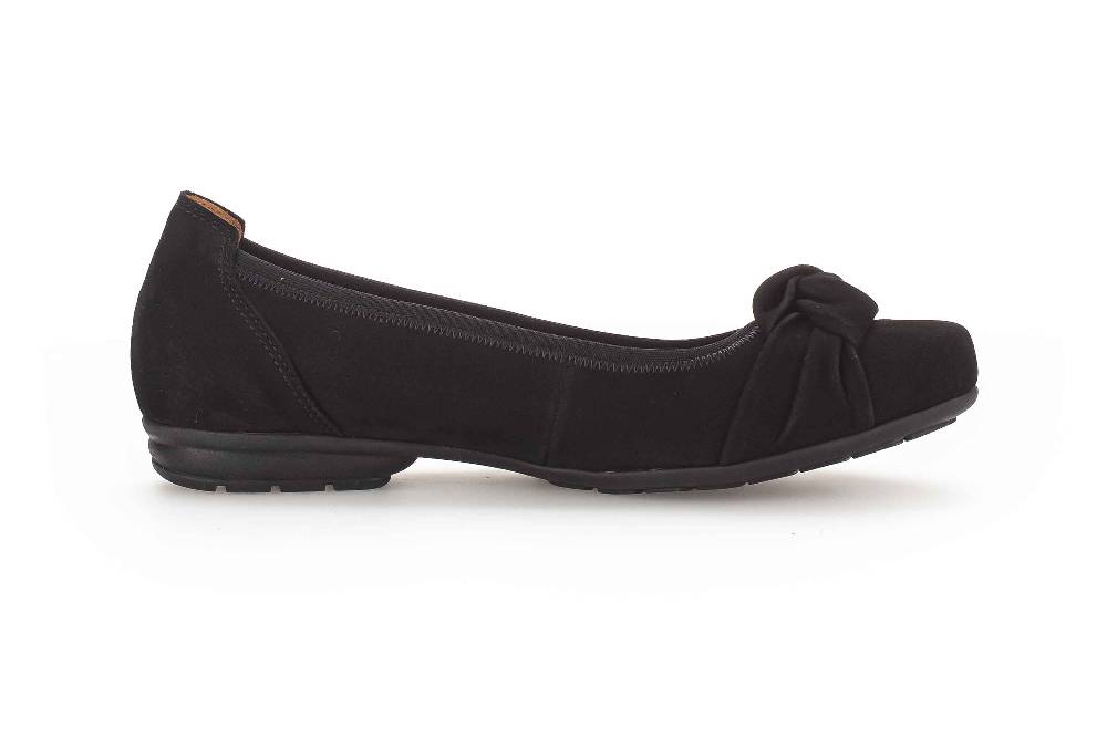 Gabor Comfort Ballerinas In Übergrößen Schwarz 02.643.47 Große Damenschuhe