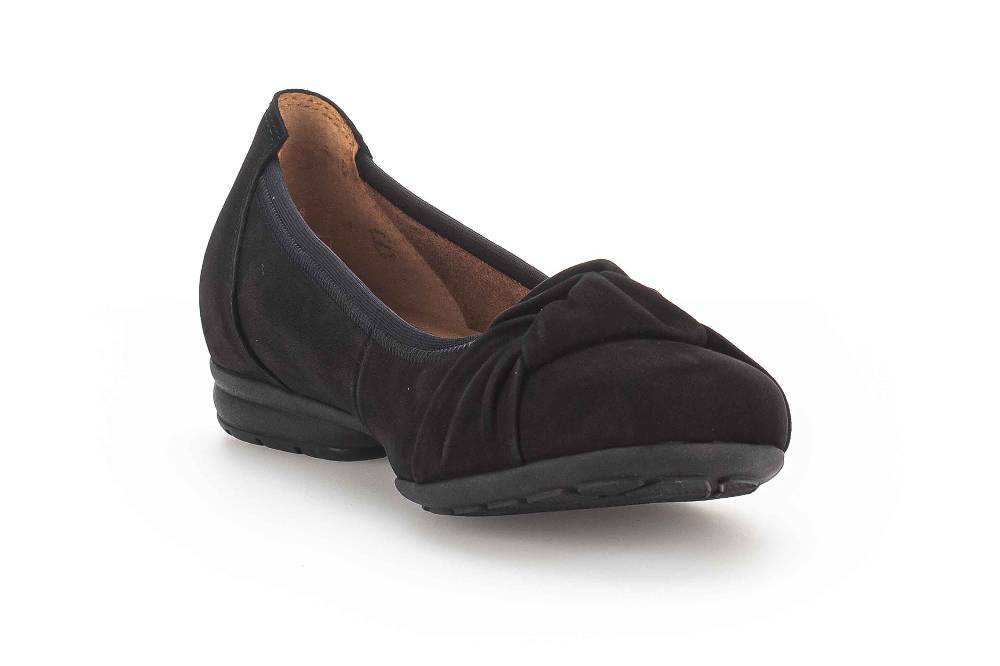 Gabor Comfort Ballerinas In Übergrößen Schwarz 02.643.47 Große Damenschuhe
