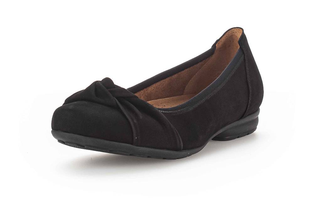 Gabor Comfort Ballerinas In Übergrößen Schwarz 02.643.47 Große Damenschuhe