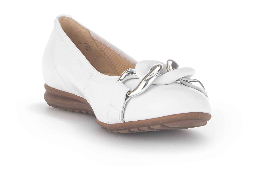 Gabor Comfort Ballerinas In Übergrößen Weiß 22.625.50 Große Damenschuhe
