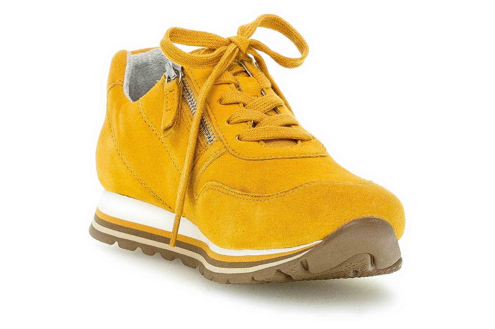 Gabor Comfort Basic Sneaker In Übergrößen Gelb 46.368.22 Große Damenschuhe
