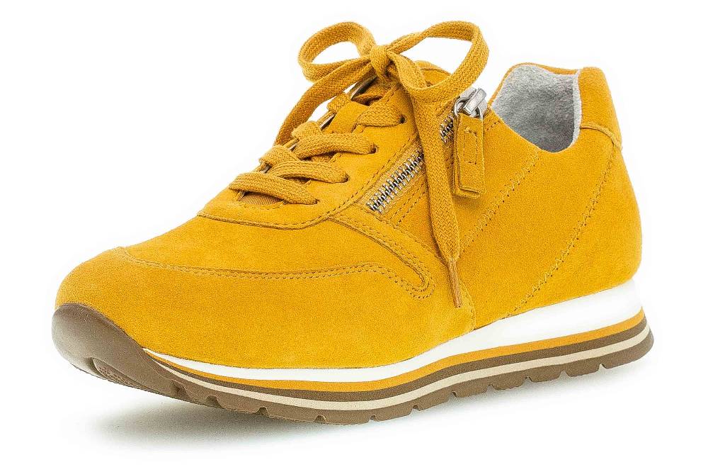 Gabor Comfort Basic Sneaker In Übergrößen Gelb 46.368.22 Große Damenschuhe
