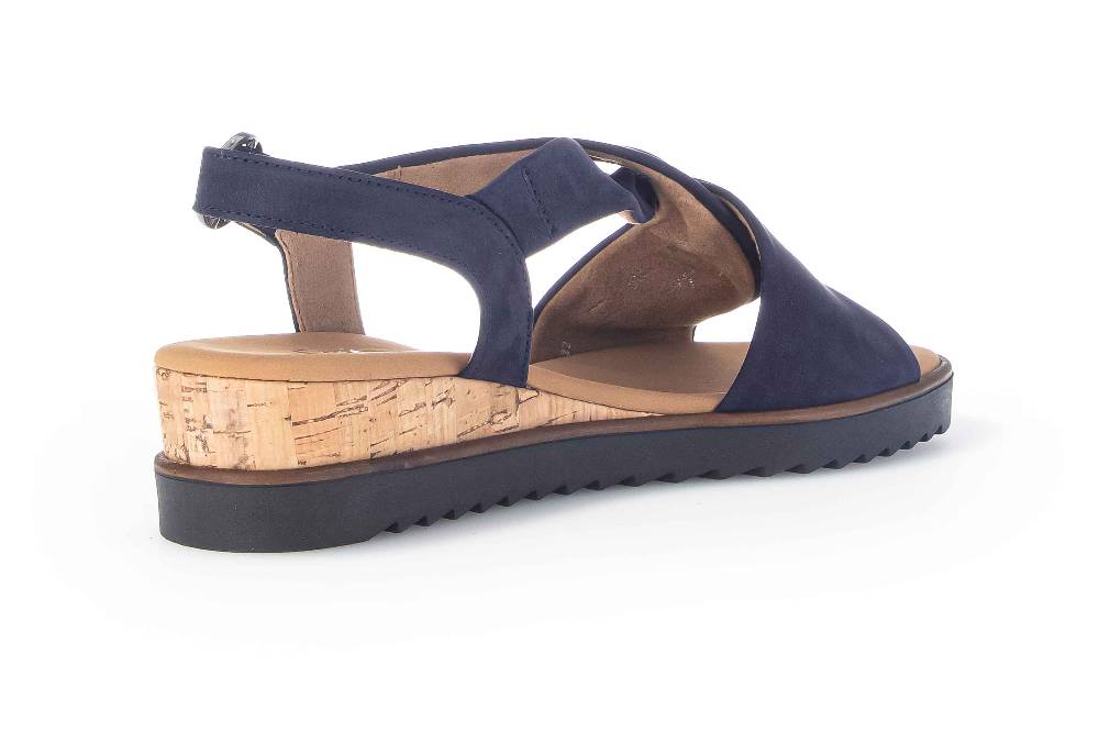 Gabor Comfort Sandaletten In Übergrößen Blau 22.751.86 Große Damenschuhe