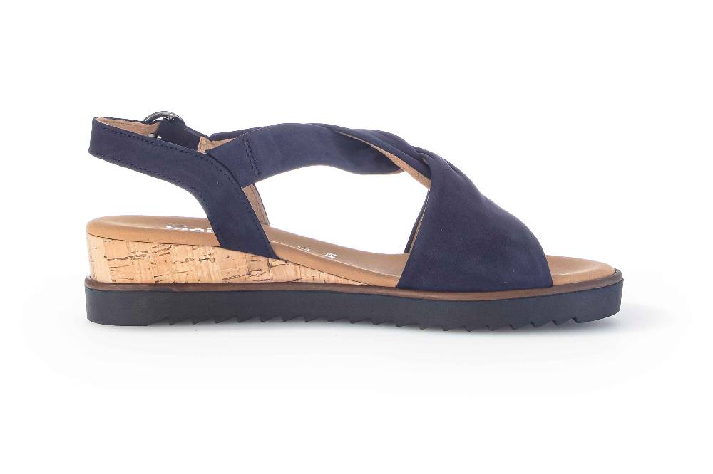 Gabor Comfort Sandaletten In Übergrößen Blau 22.751.86 Große Damenschuhe