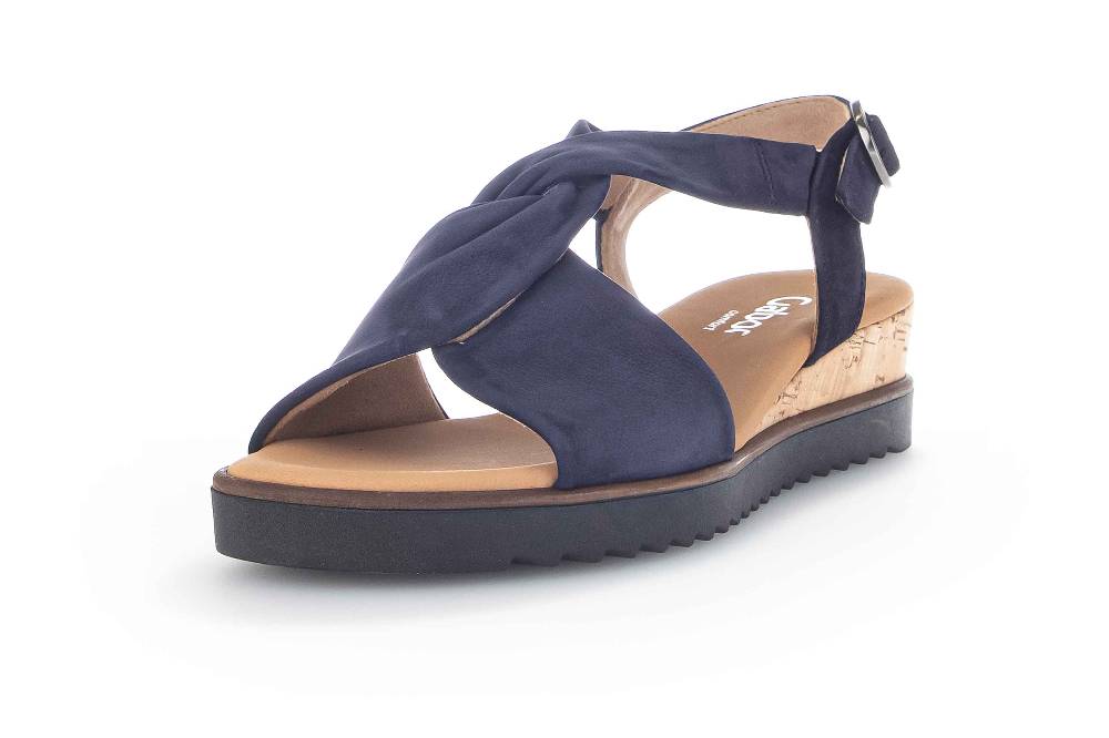 Gabor Comfort Sandaletten In Übergrößen Blau 22.751.86 Große Damenschuhe