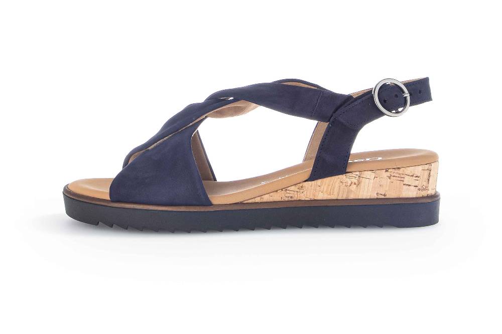 Gabor Comfort Sandaletten in Übergrößen Blau 22.751.86 große Damenschuhe