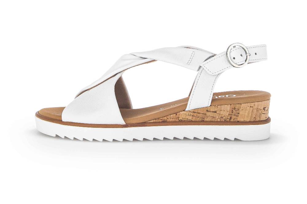 Gabor Comfort Sandaletten in Übergrößen Weiß 22.751.50 große Damenschuhe