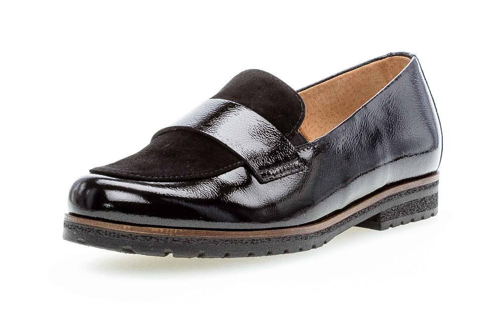 Gabor Comfort Slipper In Übergrößen Schwarz 32.042.37 Große Damenschuhe