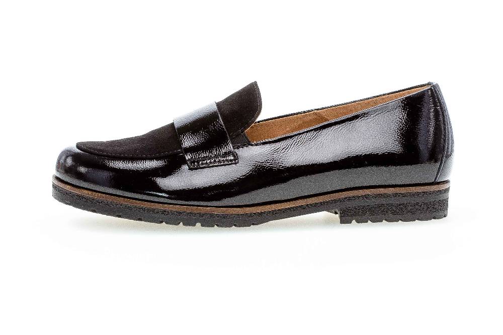 Gabor comfort Slipper in Übergrößen Schwarz 32.042.37 große Damenschuhe