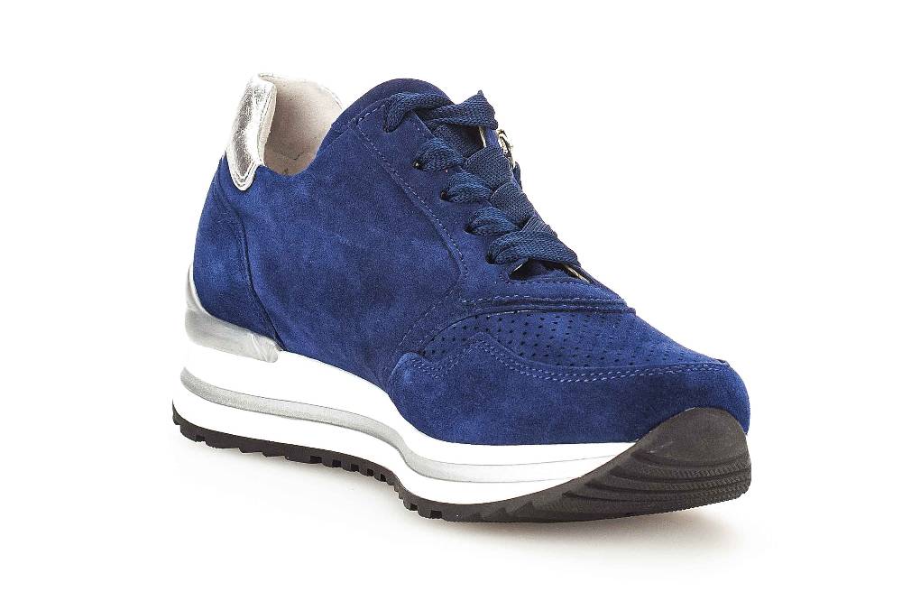 Gabor Comfort Sneaker In Übergrößen Blau 26.528.36 Große Damenschuhe
