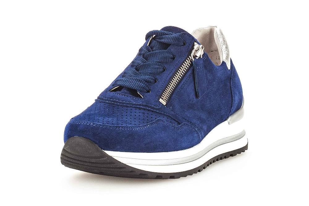 Gabor Comfort Sneaker In Übergrößen Blau 26.528.36 Große Damenschuhe