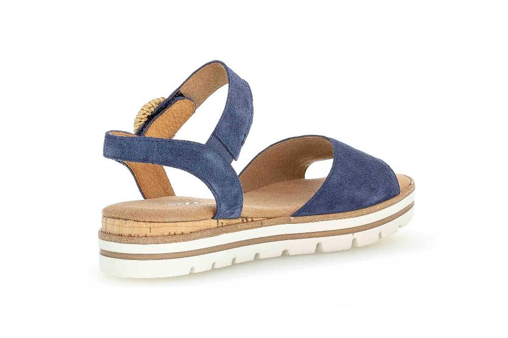 Gabor Comfort Sport Sandaletten In Übergrößen Blau 62.772.26 Große Damenschuhe