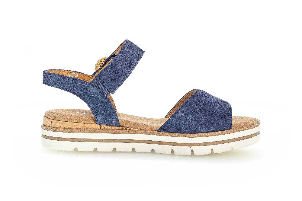Gabor Comfort Sport Sandaletten In Übergrößen Blau 62.772.26 Große Damenschuhe