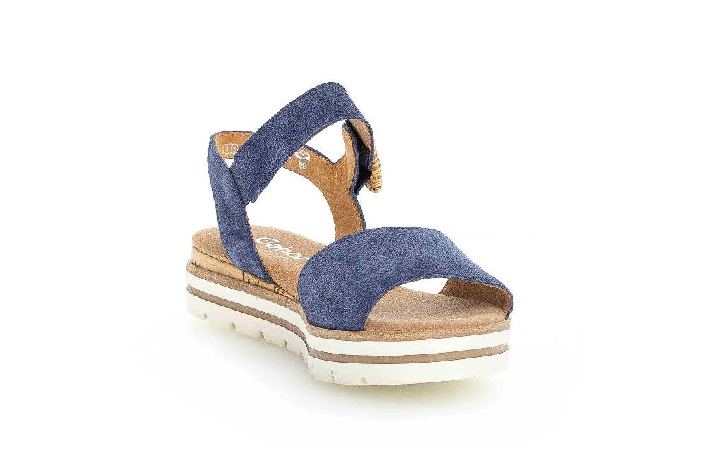 Gabor Comfort Sport Sandaletten In Übergrößen Blau 62.772.26 Große Damenschuhe