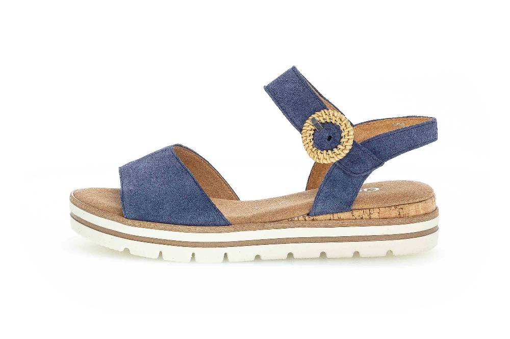 Gabor Comfort Sport Sandaletten in Übergrößen Blau 62.772.26 große Damenschuhe