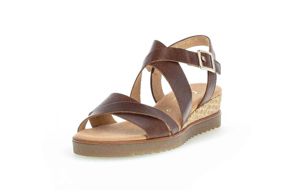 Gabor Comfort Sport Sandaletten In Übergrößen Braun 62.753.52 Große Damenschuhe