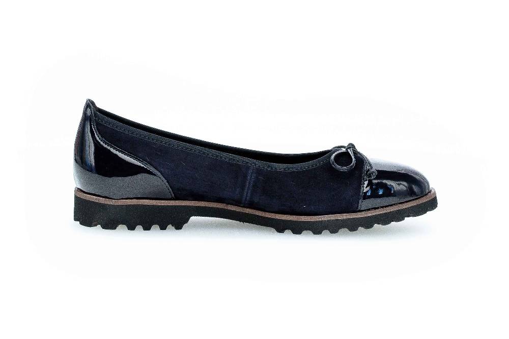 Gabor Fashion Ballerinas In Übergrößen Blau 24.100.36 Große Damenschuhe