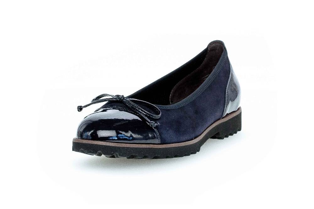 Gabor Fashion Ballerinas In Übergrößen Blau 24.100.36 Große Damenschuhe