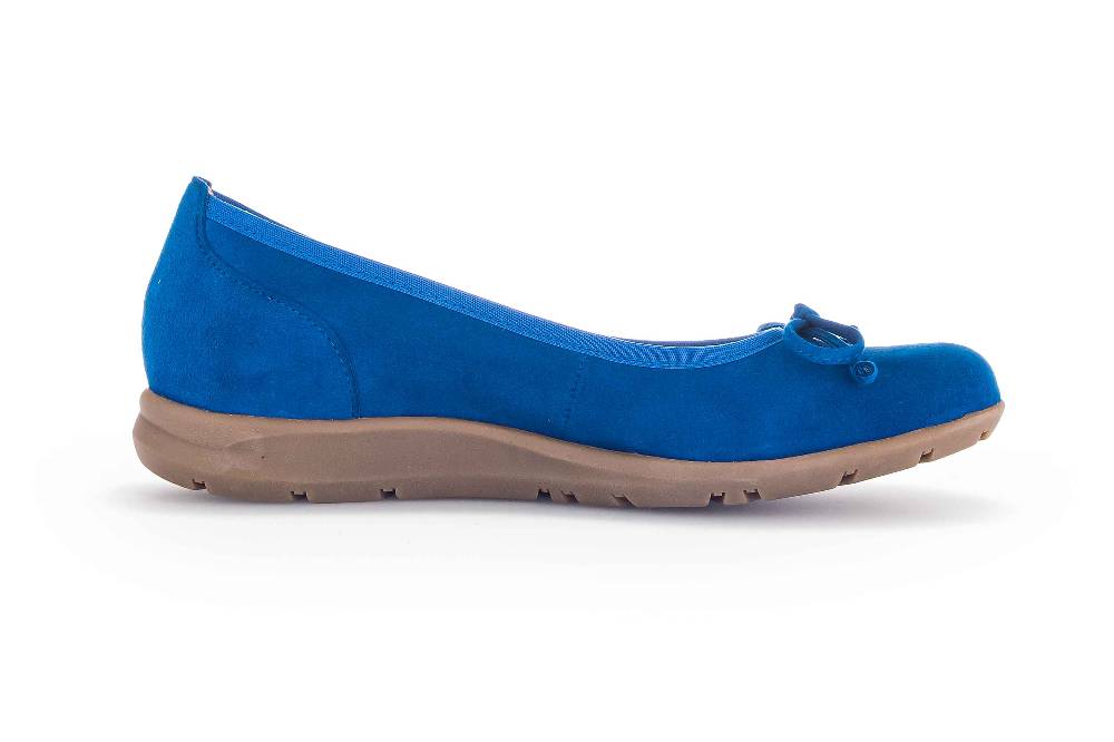 Gabor Fashion Ballerinas In Übergrößen Blau 24.171.18 Große Damenschuhe