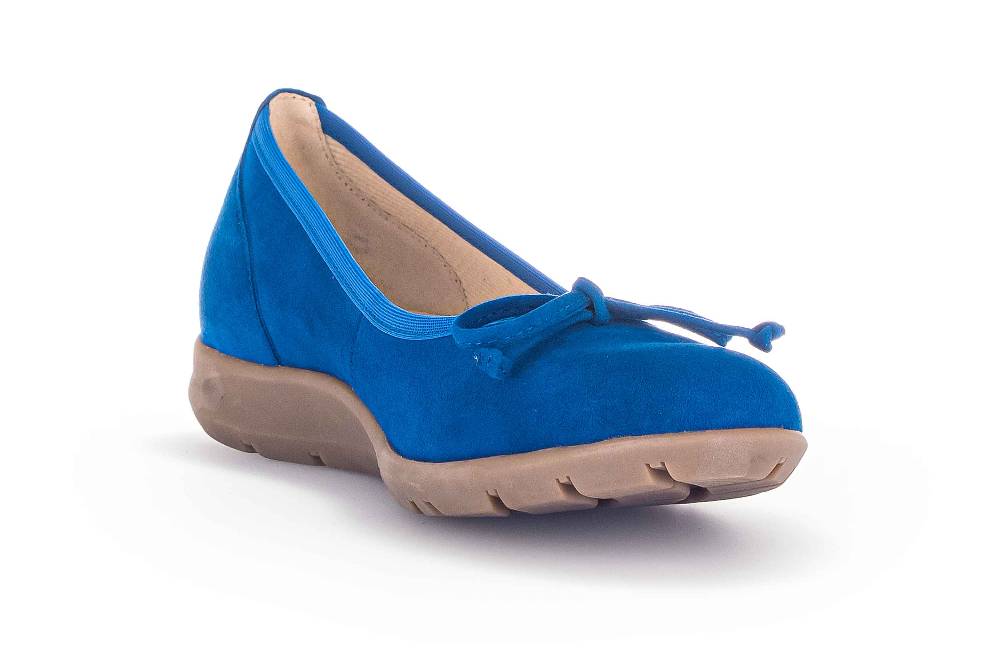 Gabor Fashion Ballerinas In Übergrößen Blau 24.171.18 Große Damenschuhe