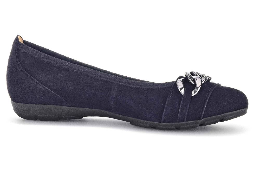 Gabor Fashion Ballerinas In Übergrößen Blau 34.160.16 Große Damenschuhe