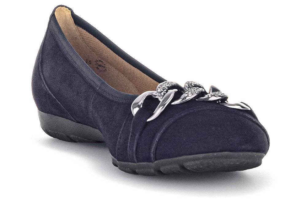 Gabor Fashion Ballerinas In Übergrößen Blau 34.160.16 Große Damenschuhe