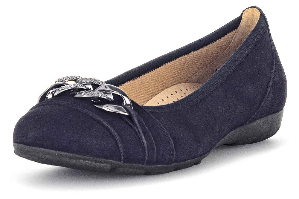 Gabor Fashion Ballerinas In Übergrößen Blau 34.160.16 Große Damenschuhe