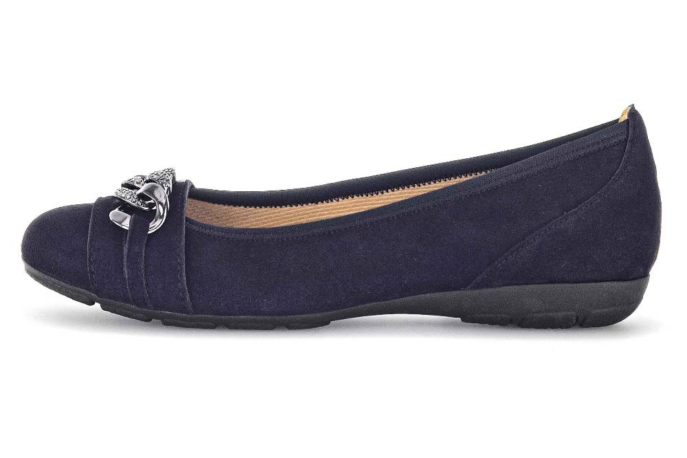 Gabor fashion Ballerinas in Übergrößen Blau 34.160.16 große Damenschuhe