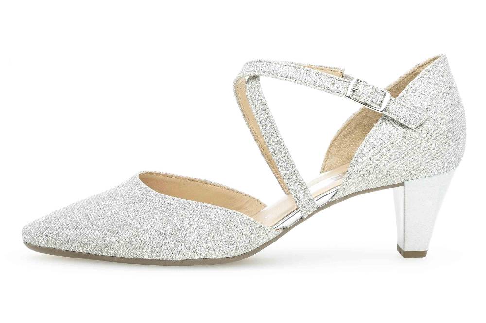 Gabor Fashion Pumps in Übergrößen Silber 01.363.61 große Damenschuhe
