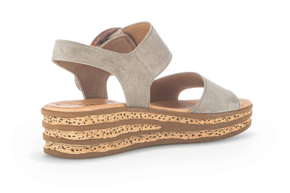 Gabor Fashion Sandaletten In Übergrößen Grau 24.550.11 Große Damenschuhe