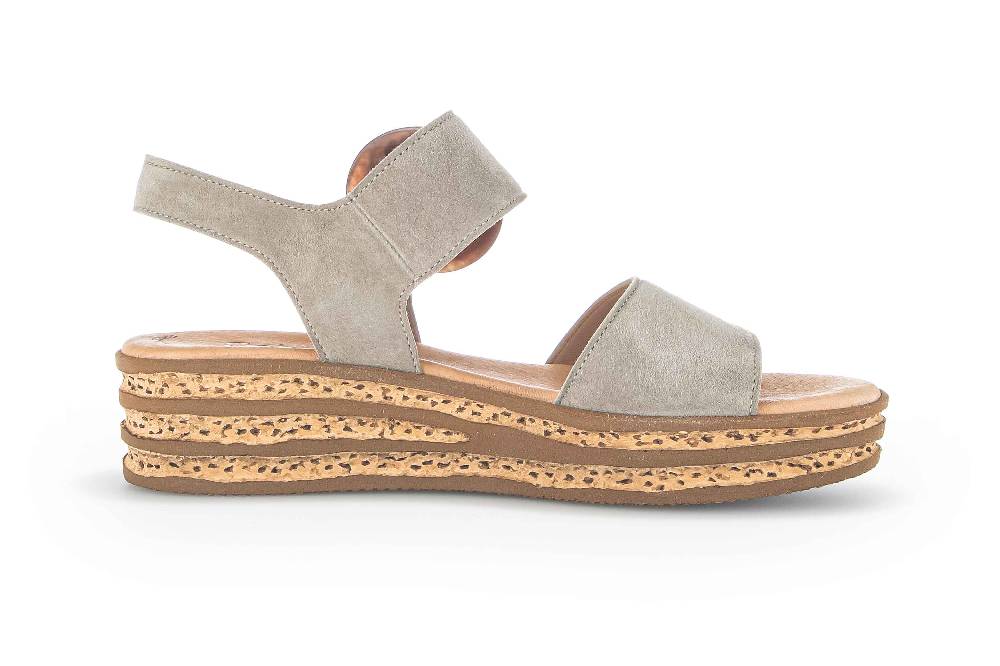 Gabor Fashion Sandaletten In Übergrößen Grau 24.550.11 Große Damenschuhe