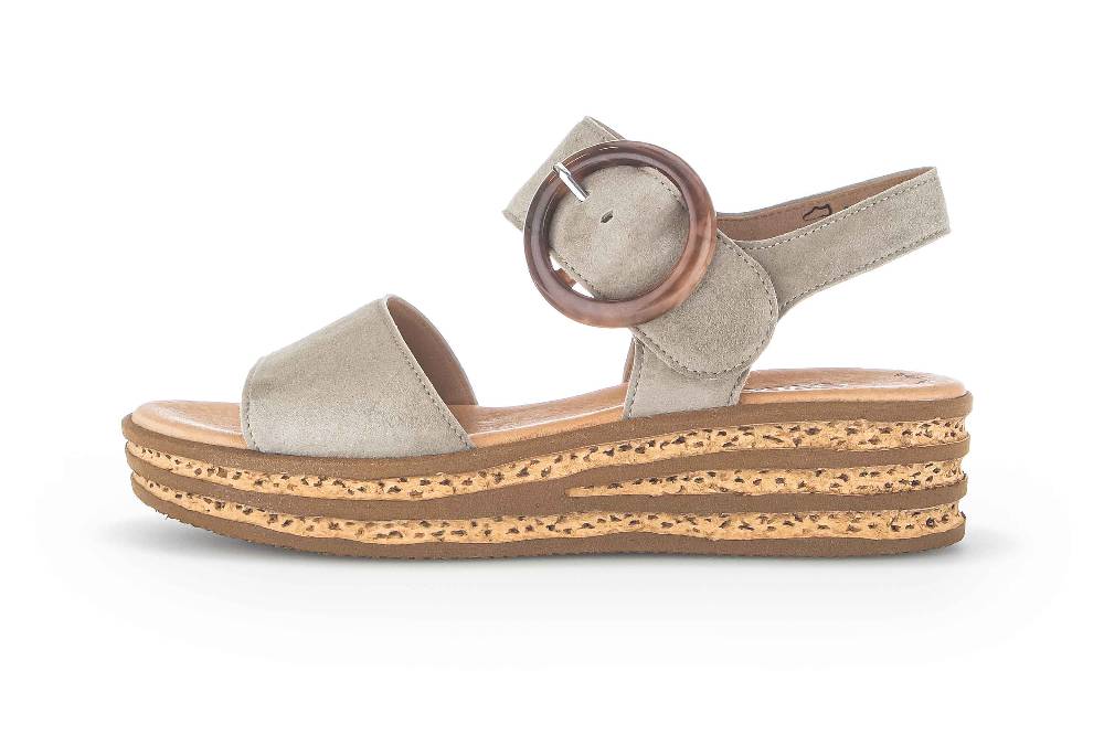 Gabor Fashion Sandaletten in Übergrößen Grau 24.550.11 große Damenschuhe