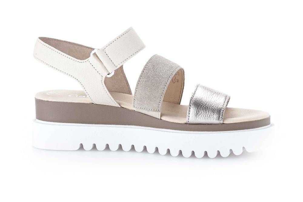 Gabor Fashion Sandaletten In Übergrößen Grau 24.610.62 Große Damenschuhe