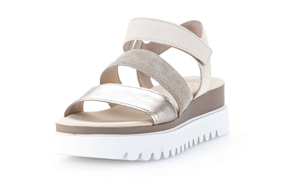 Gabor Fashion Sandaletten In Übergrößen Grau 24.610.62 Große Damenschuhe