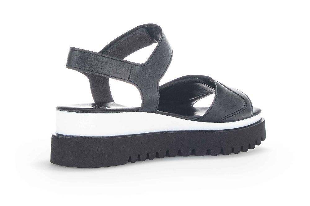 Gabor Fashion Sandaletten In Übergrößen Schwarz 24.616.27 Große Damenschuhe