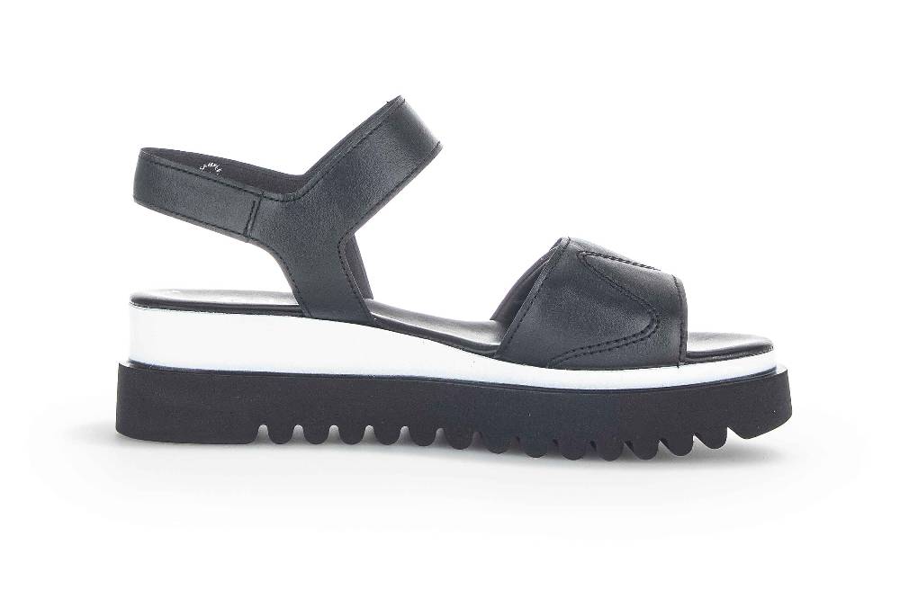 Gabor Fashion Sandaletten In Übergrößen Schwarz 24.616.27 Große Damenschuhe