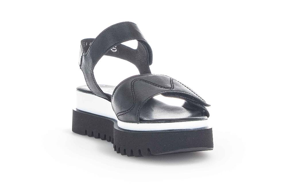 Gabor Fashion Sandaletten In Übergrößen Schwarz 24.616.27 Große Damenschuhe