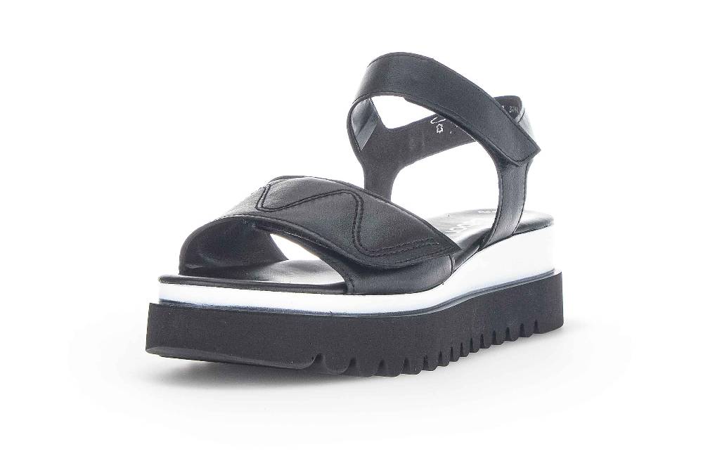 Gabor Fashion Sandaletten In Übergrößen Schwarz 24.616.27 Große Damenschuhe