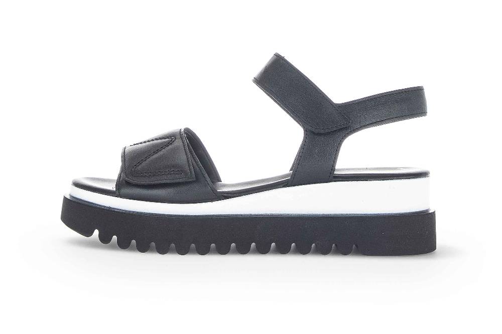 Gabor Fashion Sandaletten in Übergrößen Schwarz 24.616.27 große Damenschuhe
