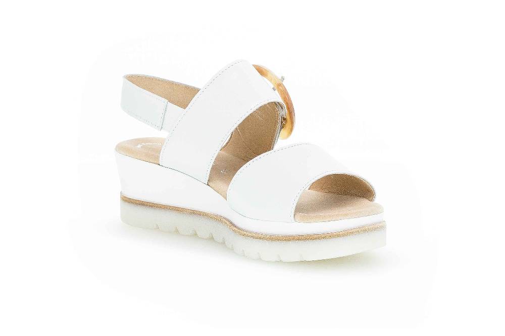 Gabor Fashion Sandaletten In Übergrößen Weiß 24.645.21 Große Damenschuhe
