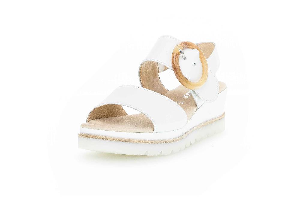 Gabor Fashion Sandaletten In Übergrößen Weiß 24.645.21 Große Damenschuhe