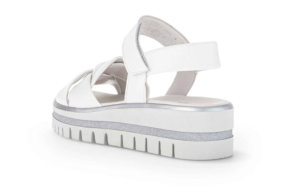 Gabor Fashion Sandaletten In Übergrößen Weiß 24.622.21 Große Damenschuhe